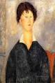 ホワイトカラーの女性の肖像画 1919年 アメデオ・モディリアーニ